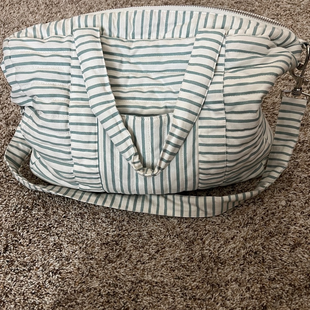 Pehr Diaper Bag Stripes Away Deep Sea